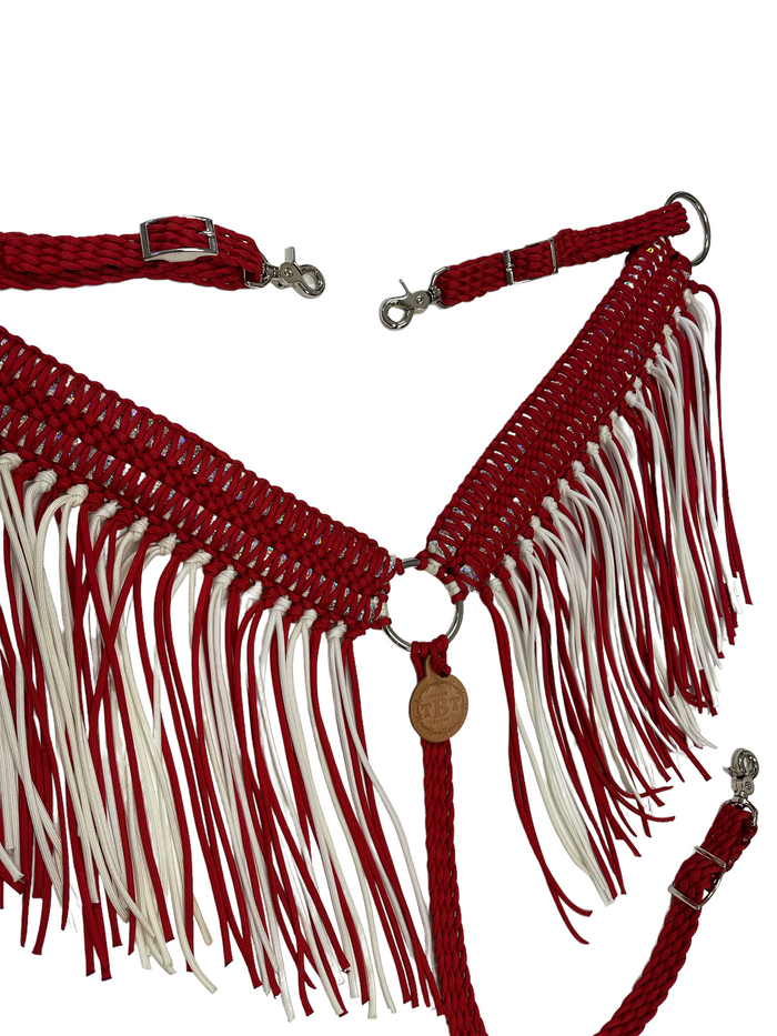 Wide fringe breast collar with longer fringe