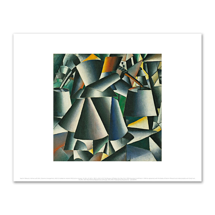 Kazimir Malevich, Woman with Pails: Dynamic Arrangement, 1912-13 (dated on reverse 1912), MoMA. Fine Art Prints in various sizes by Museums.Co