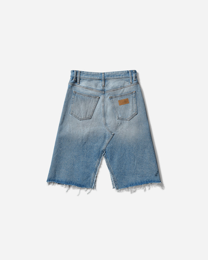 MM6 Maison Margiela Wmns Distressed Denim Skirt Medium Blue Skirts Denim Skirts S62MI0034 964