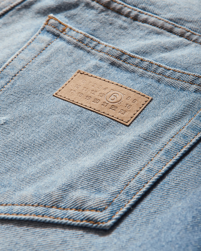 MM6 Maison Margiela Wmns Distressed Denim Skirt Medium Blue Skirts Denim Skirts S62MI0034 964