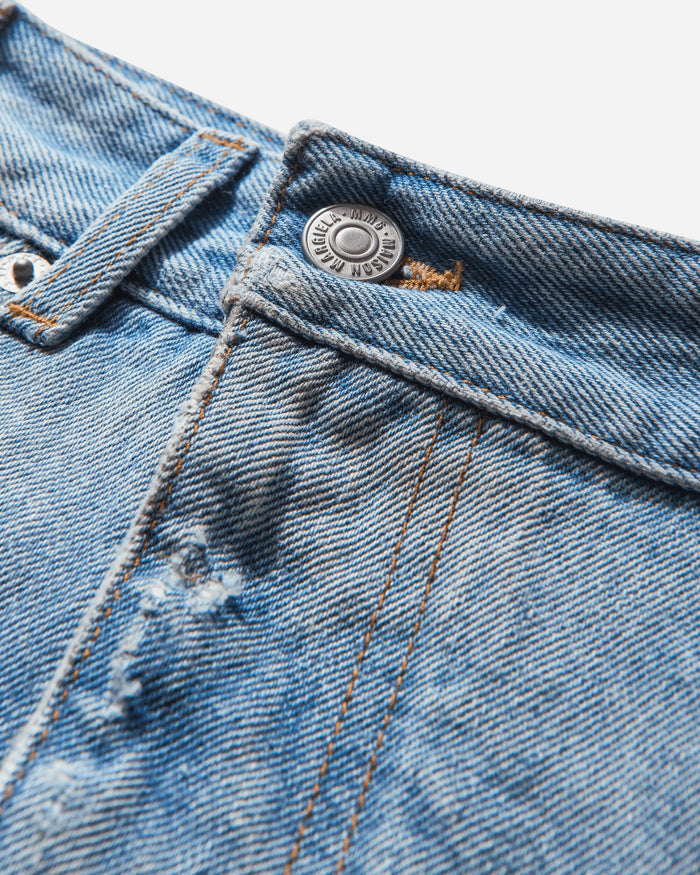 MM6 Maison Margiela Wmns Distressed Denim Skirt Medium Blue Skirts Denim Skirts S62MI0034 964