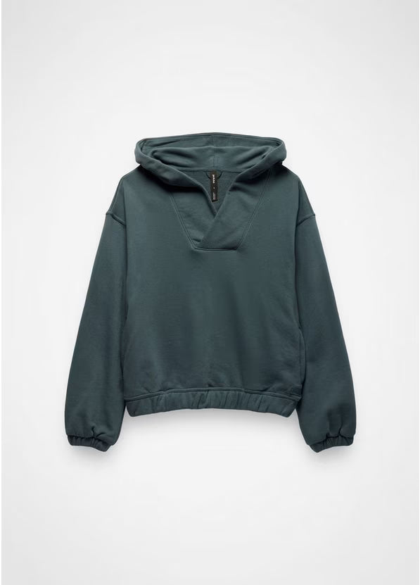 Women's Dream Terry V-Neck Hoodie - Grey Blue