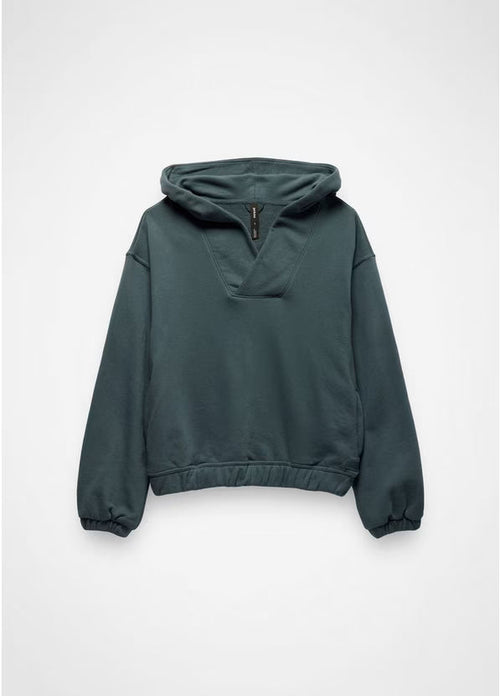 Women's Dream Terry V-Neck Hoodie - Grey Blue