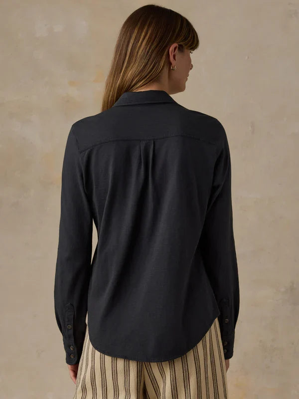 Women's Sunwashed Knit Shirt - Washed Black