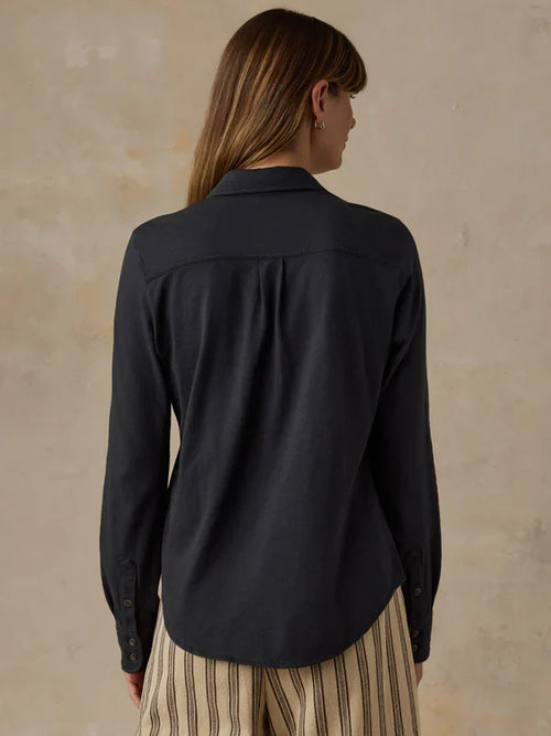 Women's Sunwashed Knit Shirt - Washed Black