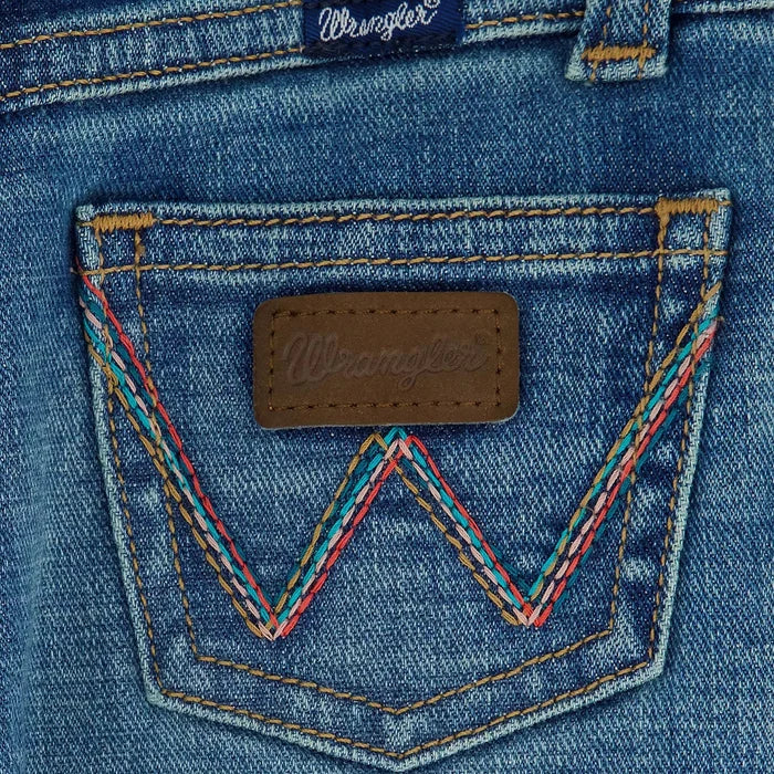 Wrangler Baby & Toddler Girl's W Stitched Bootcut Jean in Denim