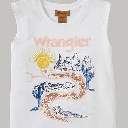Wrangler Girl's Desert Road Graphic Tank Top in White