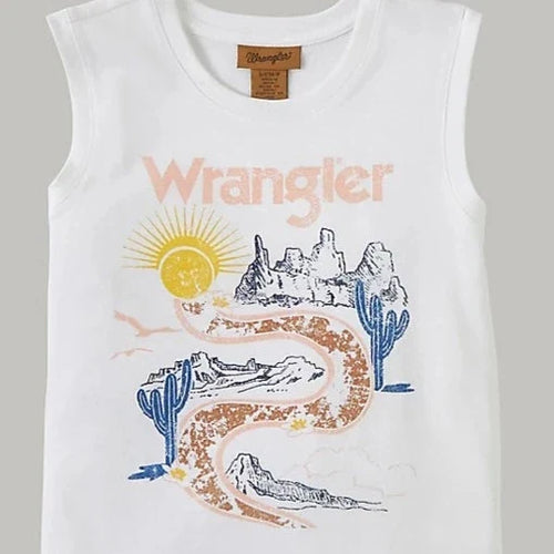 Wrangler Girl's Desert Road Graphic Tank Top in White