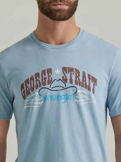 Wrangler Men's George Strait Logo T-Shirt in Ashley Blue Heather