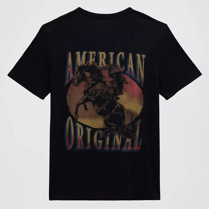 Wrangler Men's Sunset Bronco Graphic T-Shirt in Jet Black