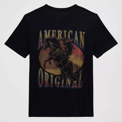 Wrangler Men's Sunset Bronco Graphic T-Shirt in Jet Black