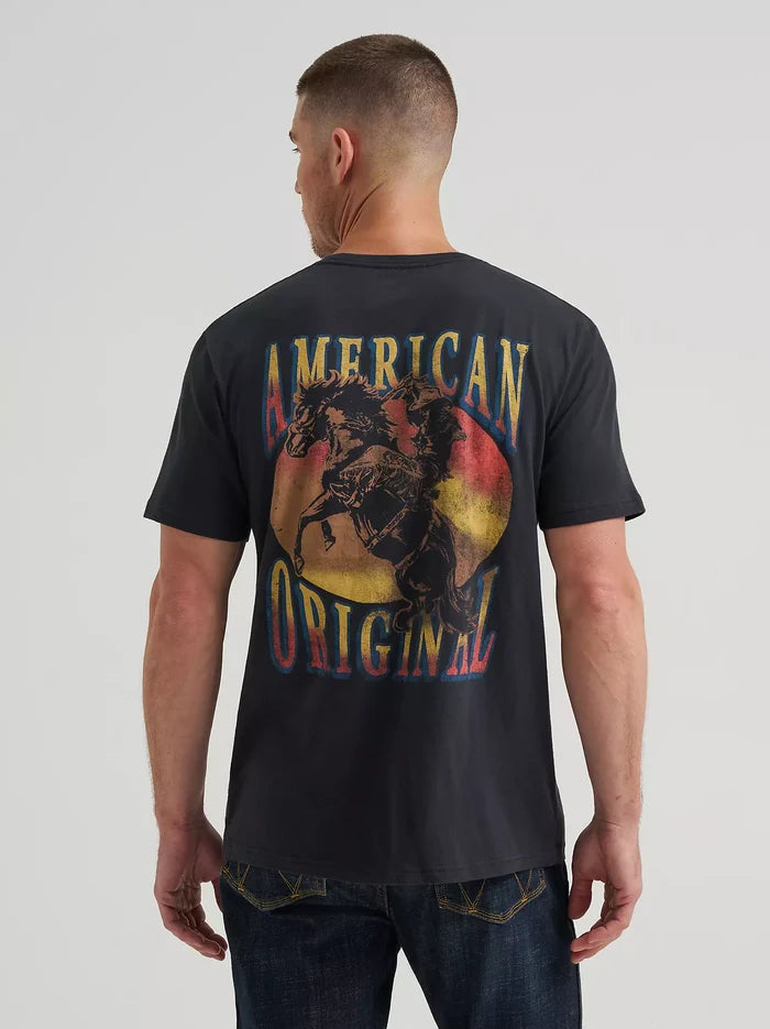 Wrangler Men's Sunset Bronco Graphic T-Shirt in Jet Black