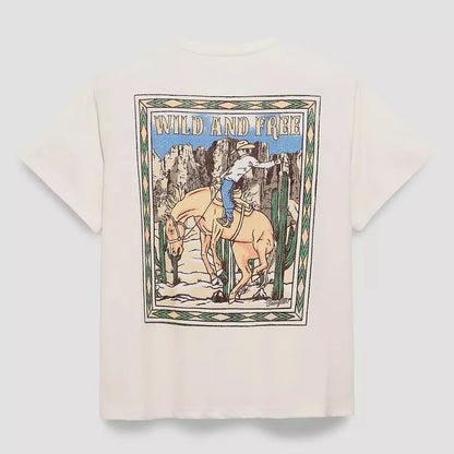 Wrangler Retro Women's S/S Wild Free Graphic Tee in Egret