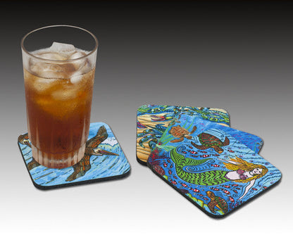 Yellow Dragonflies Coaster