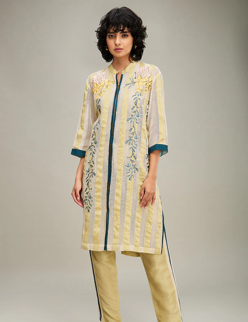 Off white applique kurti