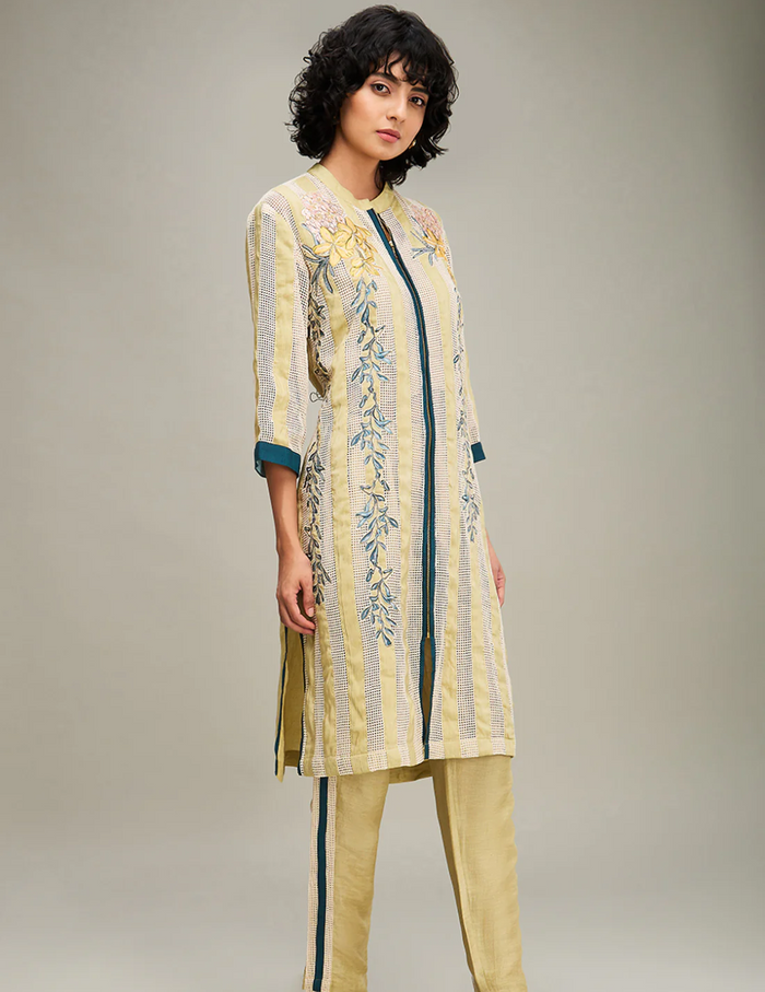 Zinnia applique kurta set